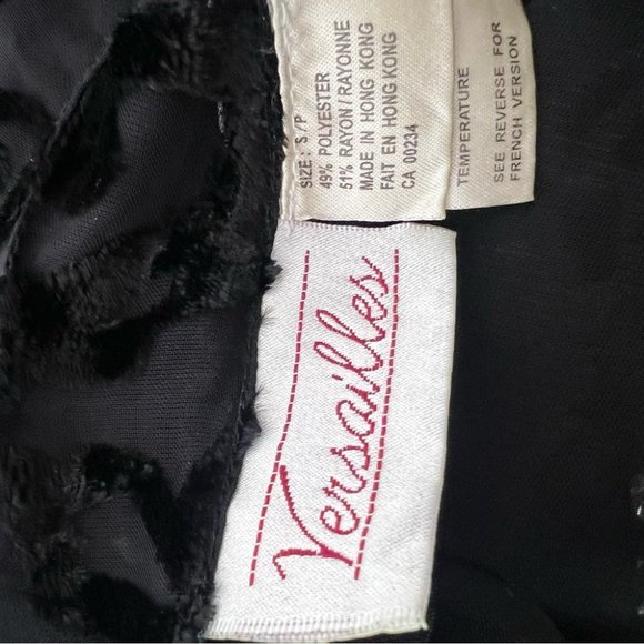 Versailles dress velvet paisley velour mesh black printed boho silky satin neck - Picture 3 of 9